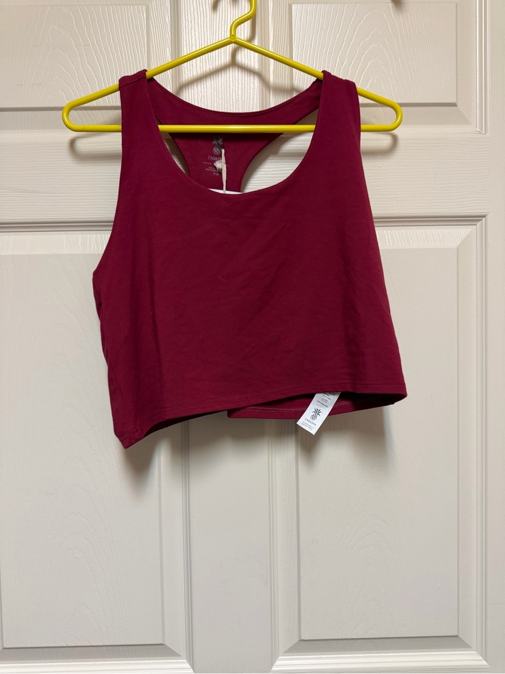 Women's Burgundy Racerback Crop Tank Top